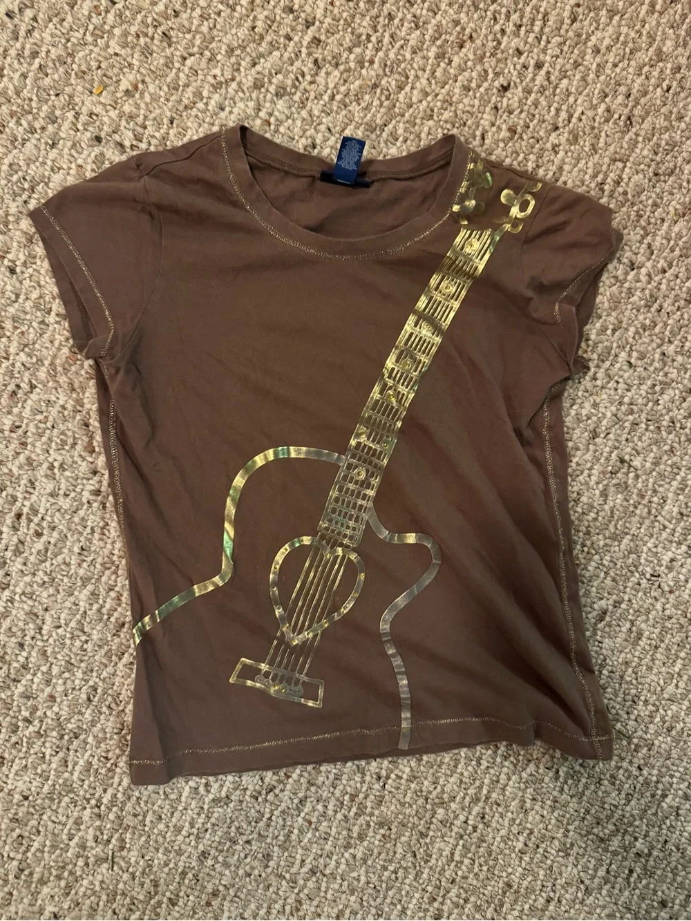Vintage ‘00s Limited too brown guitar tee shirt